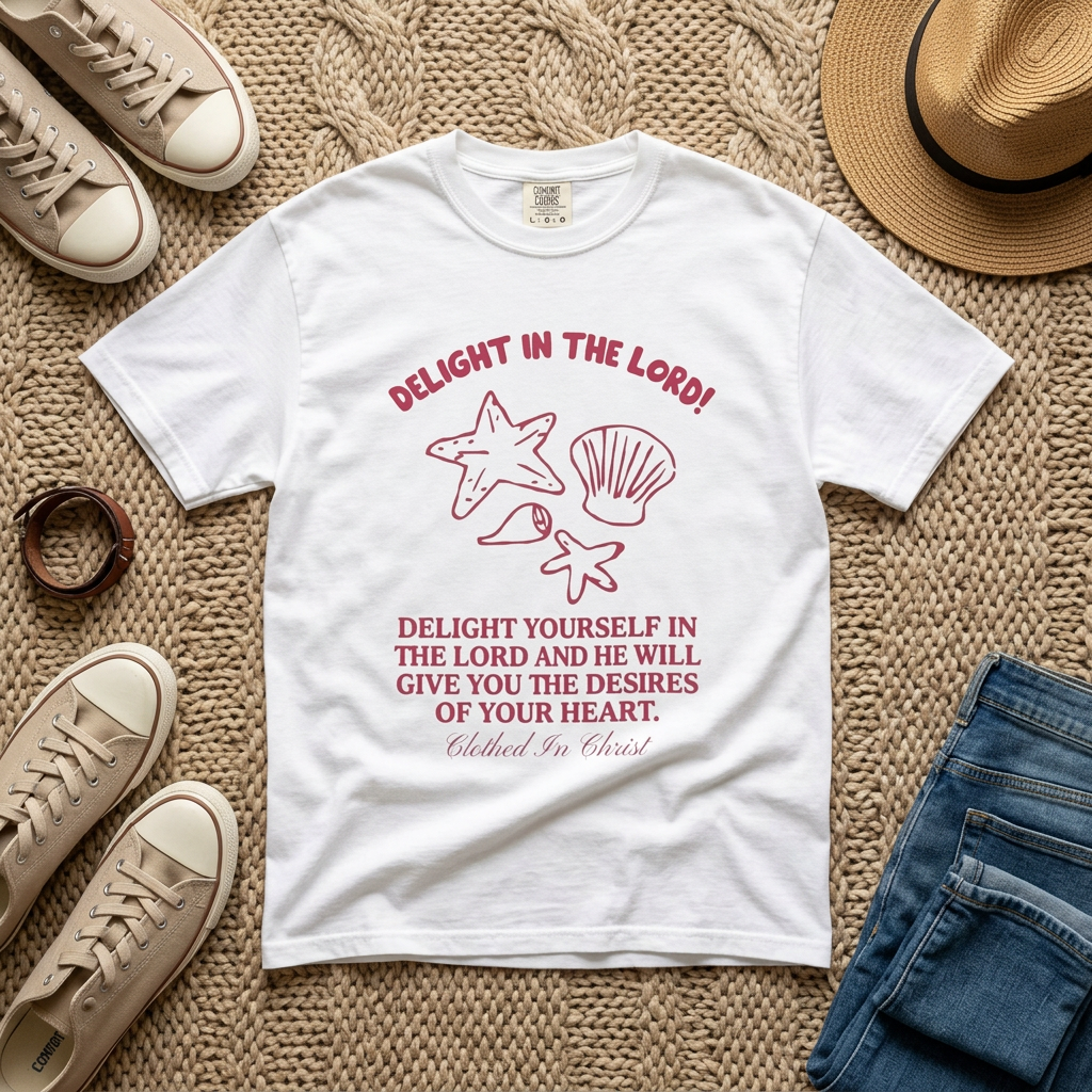 Clothed In Christ T‑Shirt —Delight In The Lord Tee Printify