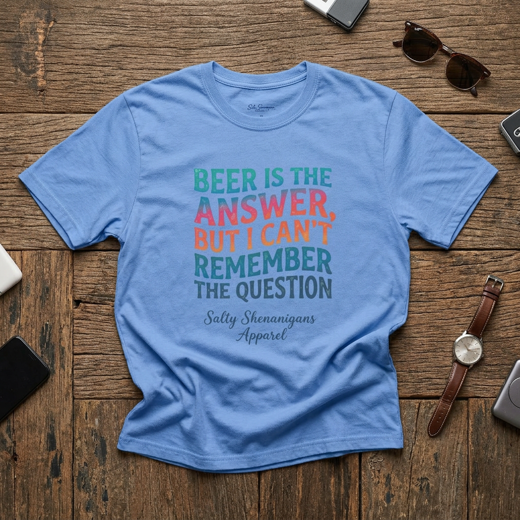 Salty Shenanigans Apparel Beer Is The Answer T-Shirt Printify
