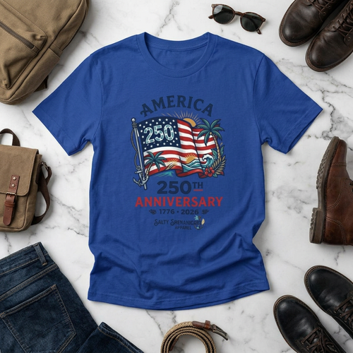 Americas 250th Palm Tall T-Shirt — Salty Shenanigans Apparel Printify