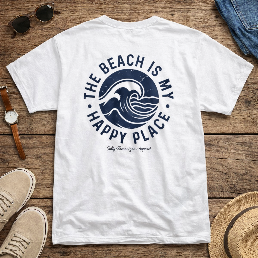 Beach Is My Happy Place Tall T-Shirt — Salty Shenanigans Apparel Printify