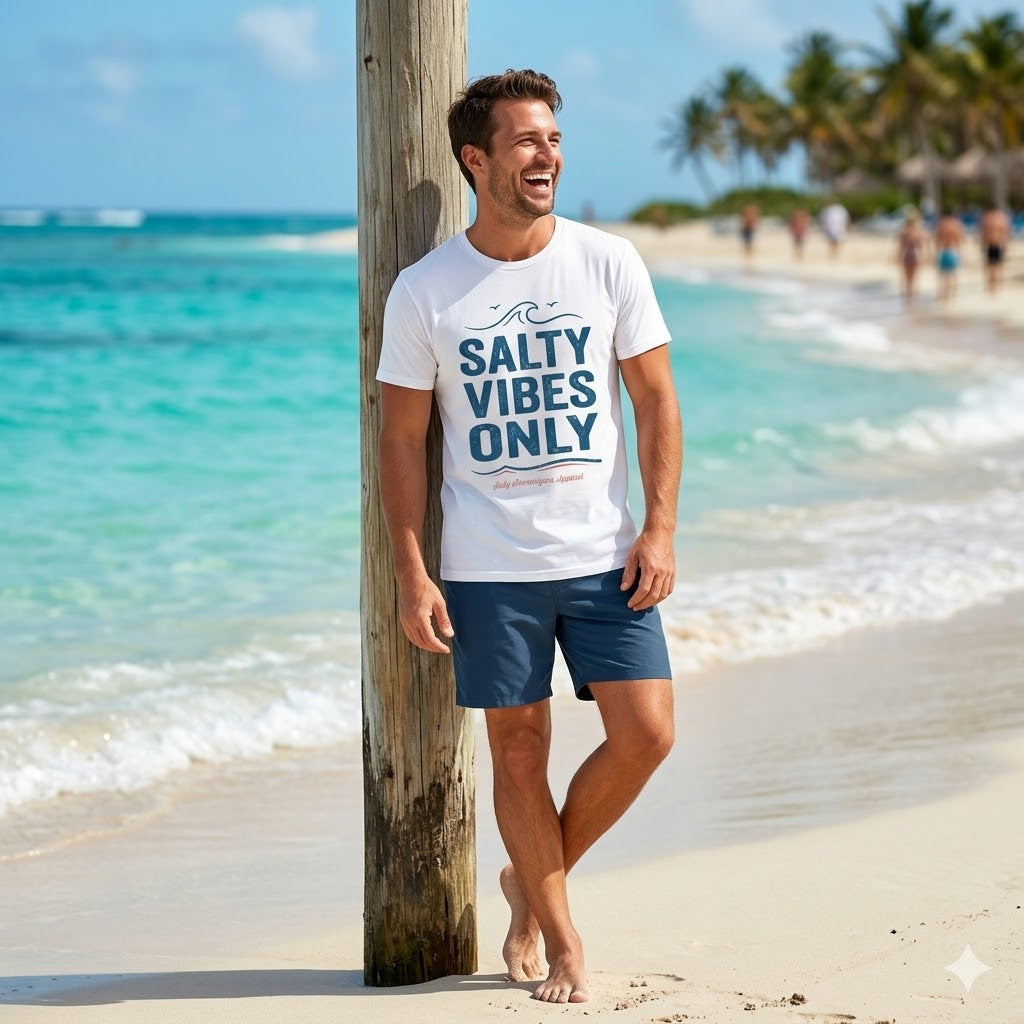 Salty Vibes Only Salty Shenanigans Apparel Tall T-Shirt Printify