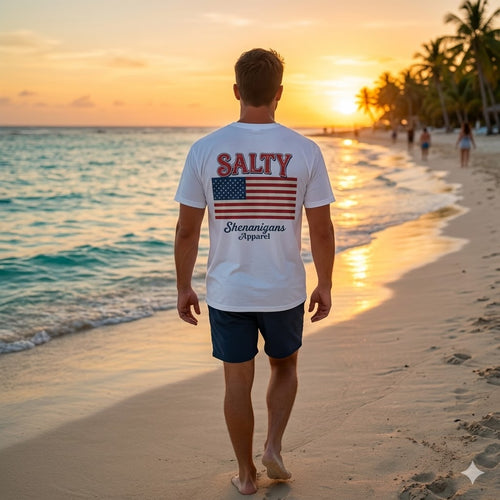 American Flag  Salty Shenanigans Apparel  T-Shirt Printify