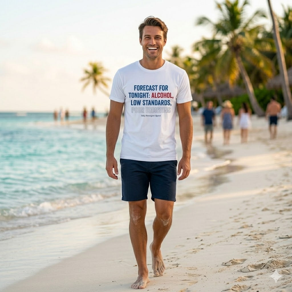 Forecast For Tonight Salty Shenanigans Apparel Tall T-Shirt Printify