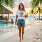 Seaside Reading Society Women's Boxy Tee — Beach Sunset Palm Graphic Printify