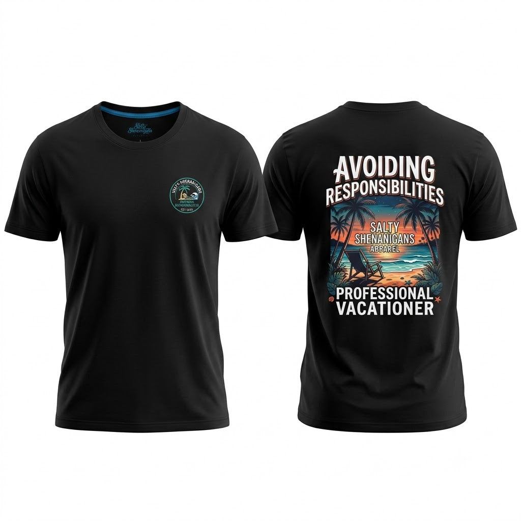 Avoiding Responsibilities Coastal Lifestyle Graphic Tee Printify