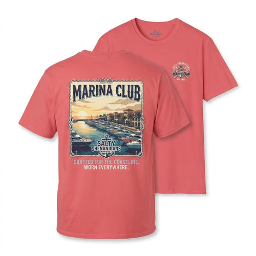 Marina Club Coastal Lifestyle Tee | Salty Shenanigans Apparel Printify