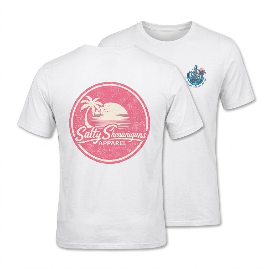 Salty Shenanigans Sunset Paradise Tee | Women's Coastal Beach T-Shirt Printify