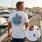 Salty Shenanigans Anchor Monogram Tee | Coastal Lifestyle T-Shirt | Gildan 64000 Softstyle Printify