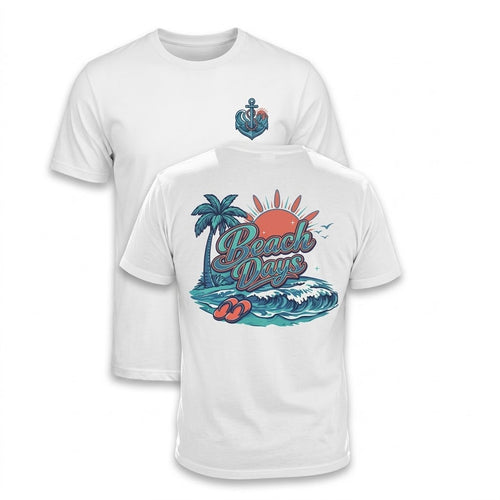 Beach Days Beach Shirt | Coastal Vacation Graphic Tee Printify