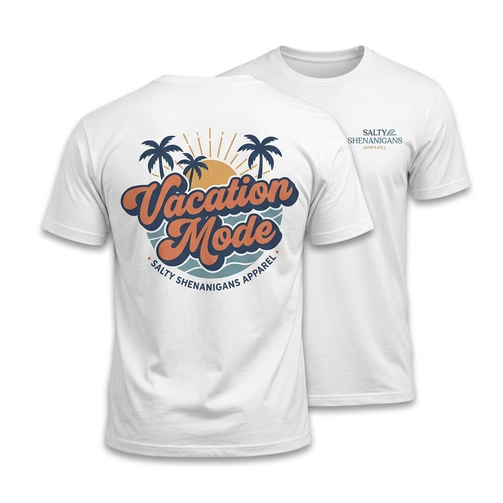 Vacation Mode Tall Shirt | Men's Coastal Resort Graphic Tee | Big & Tall Beach Shirt Printify