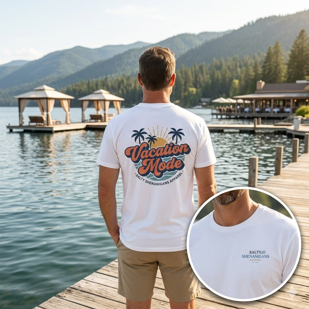 Vacation Mode Tall Shirt | Men's Coastal Resort Graphic Tee | Big & Tall Beach Shirt Printify