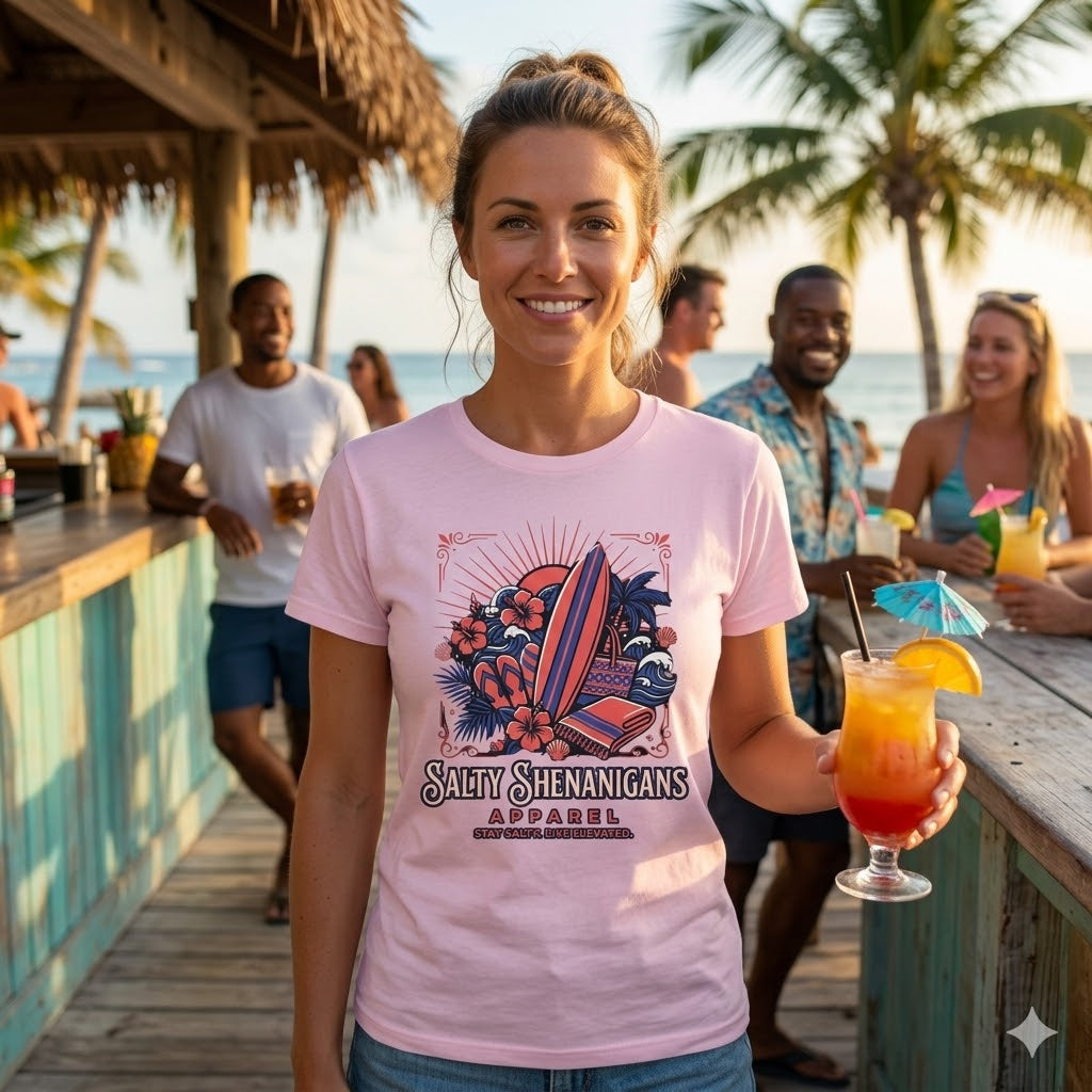 Salty Shenanigans Coastal Escape T-Shirt Printify
