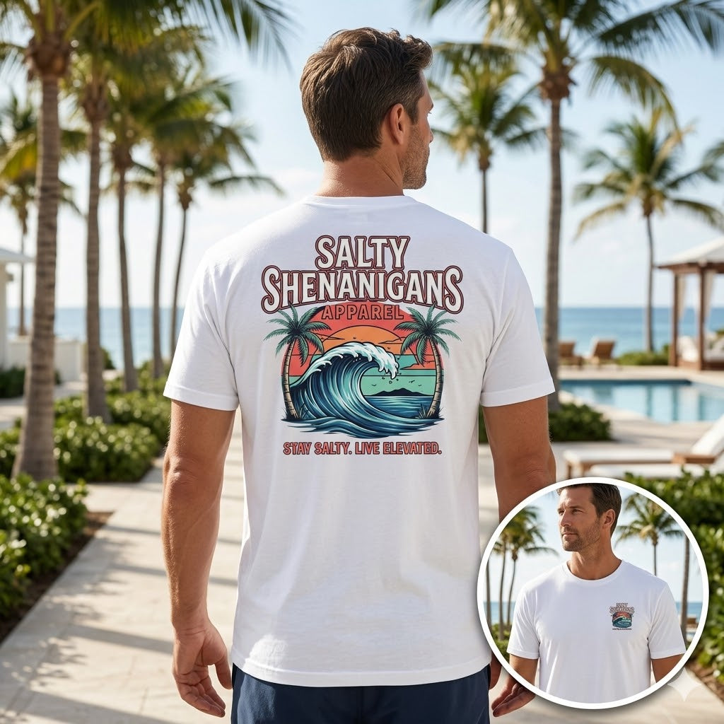 Salty Shenanigans Wave Crest T-Shirt Printify