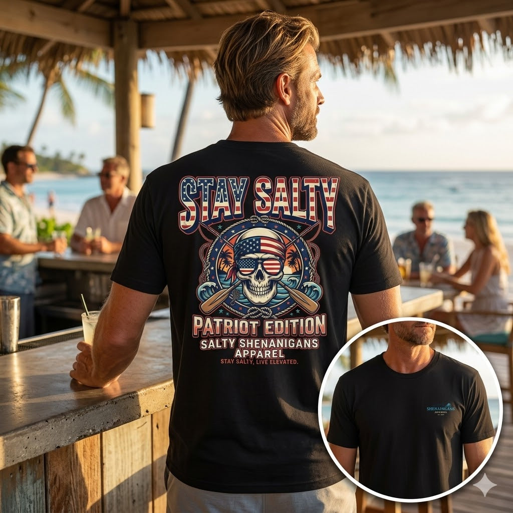 Stay Salty Patriot Edition Patriotic Beach Tee Printify