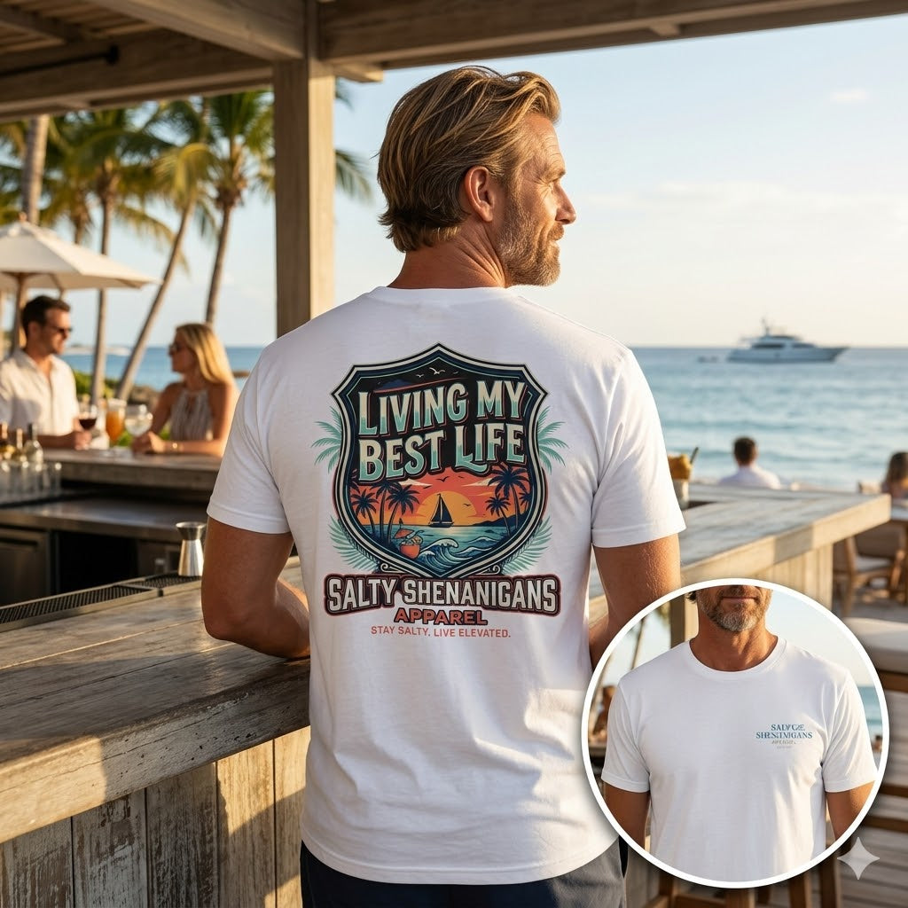 Living My Best Life Shirt | Beach Vacation Tee Printify