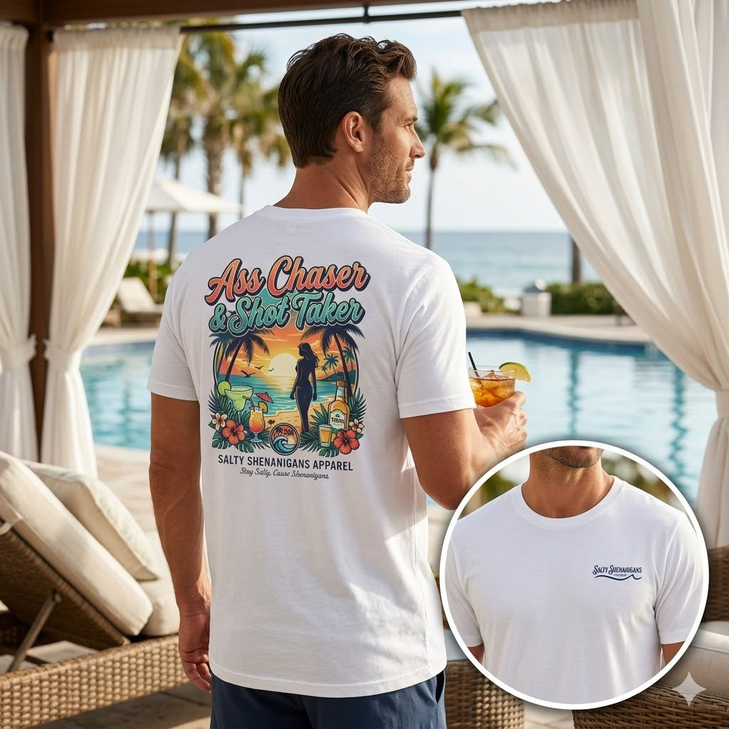 Ass Chaser & Shot Taker Coastal Graphic Tee Printify