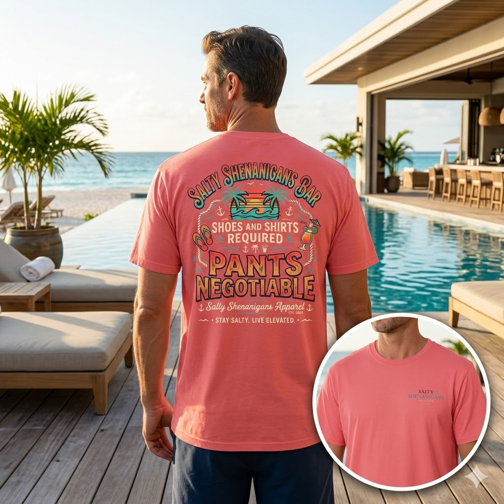 Pants Negotiable Beach Bar T-Shirt Printify