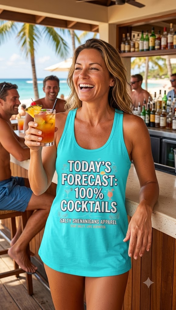 Today's Forecast: 100% Cocktails Women's Racerback Tank Top Printify