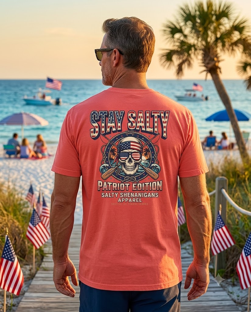 Stay Salty Patriot Edition Patriotic Beach Tee Printify