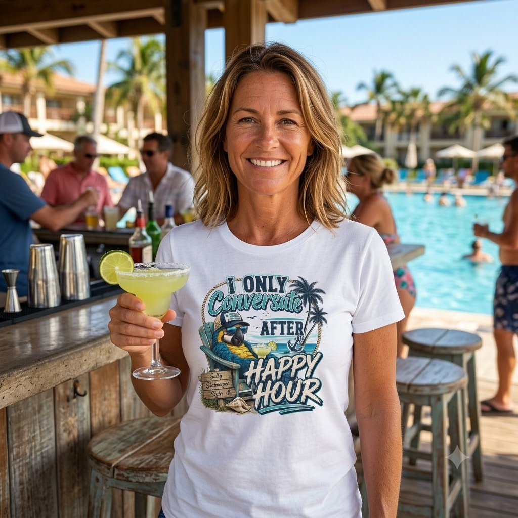 Women's I Only Conversate After Happy Hour Bella+Canvas Tee Printify