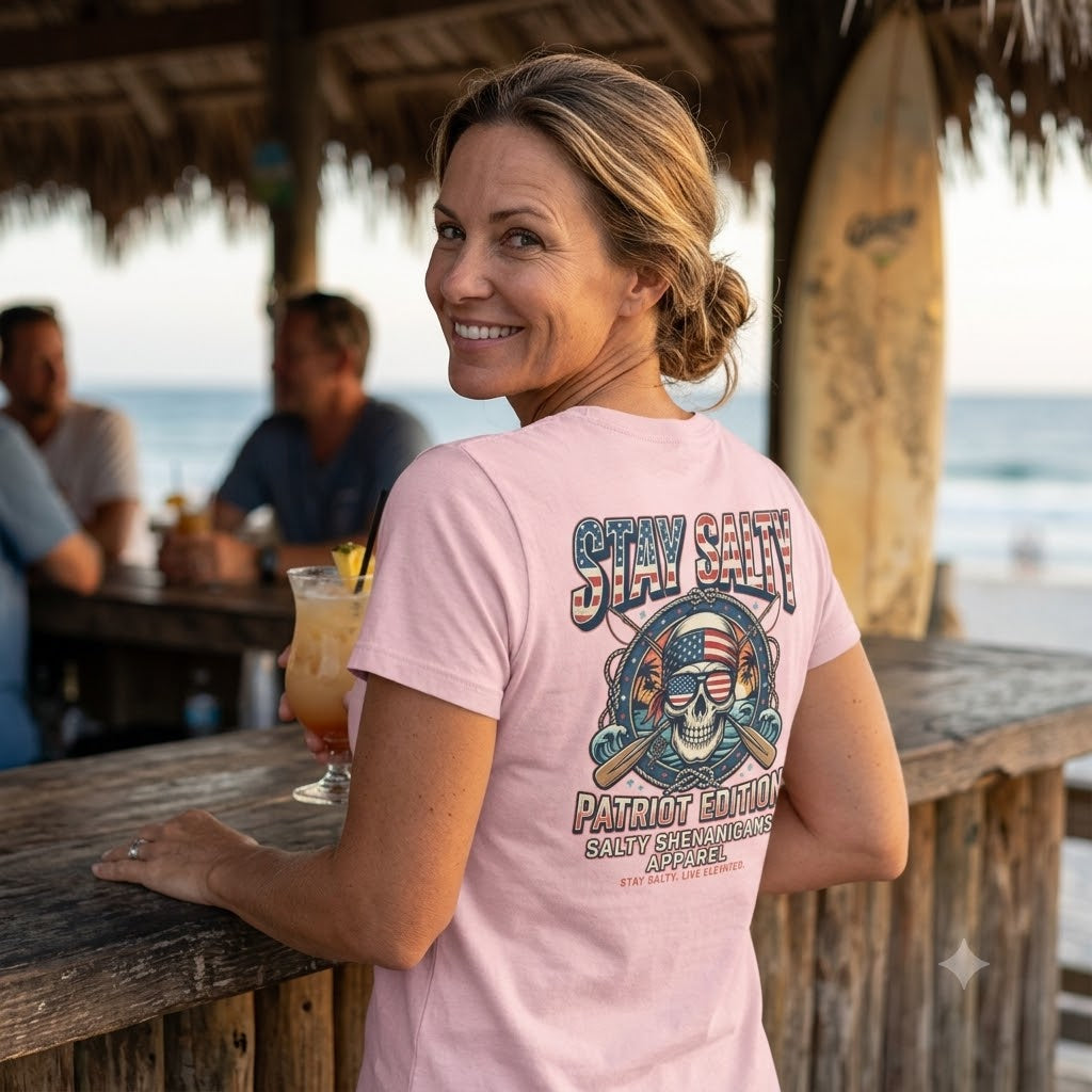 Stay Salty Patriot Edition Bella+Canvas Women's Fitted Tee Printify
