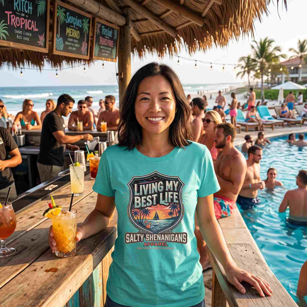 Living My Best Life Women's Bella+Canvas Fitted Tee Printify