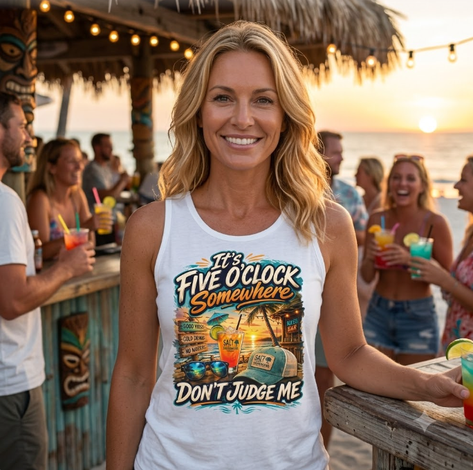 It's Five O'Clock Somewhere Women's Racerback Tank | Printify
