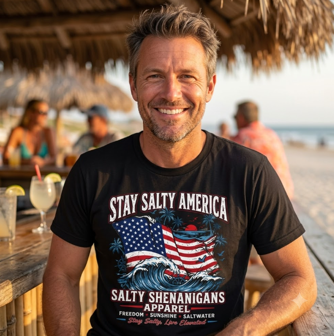 Stay Salty America Hanes Beefy-T® Tall Tee Printify