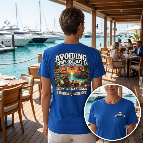 Avoiding Responsibilities Coastal Lifestyle Graphic Tee Printify