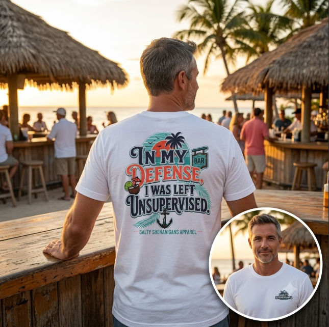 In My Defense I Was Left Unsupervised Funny Beach Shirt Printify