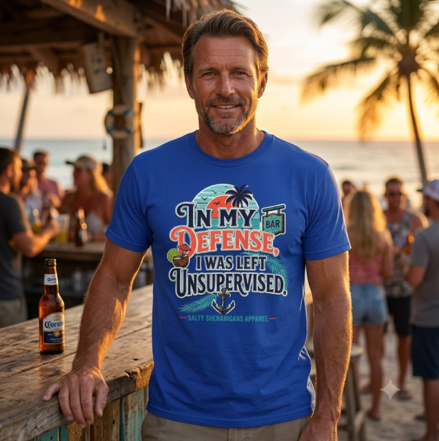 In My Defense I Was Left Unsupervised Front Print Tee Printify