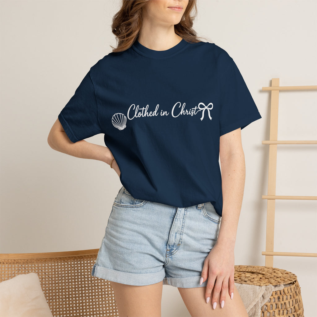 Clothed in Christ T-Shirt- White Graphic Printify