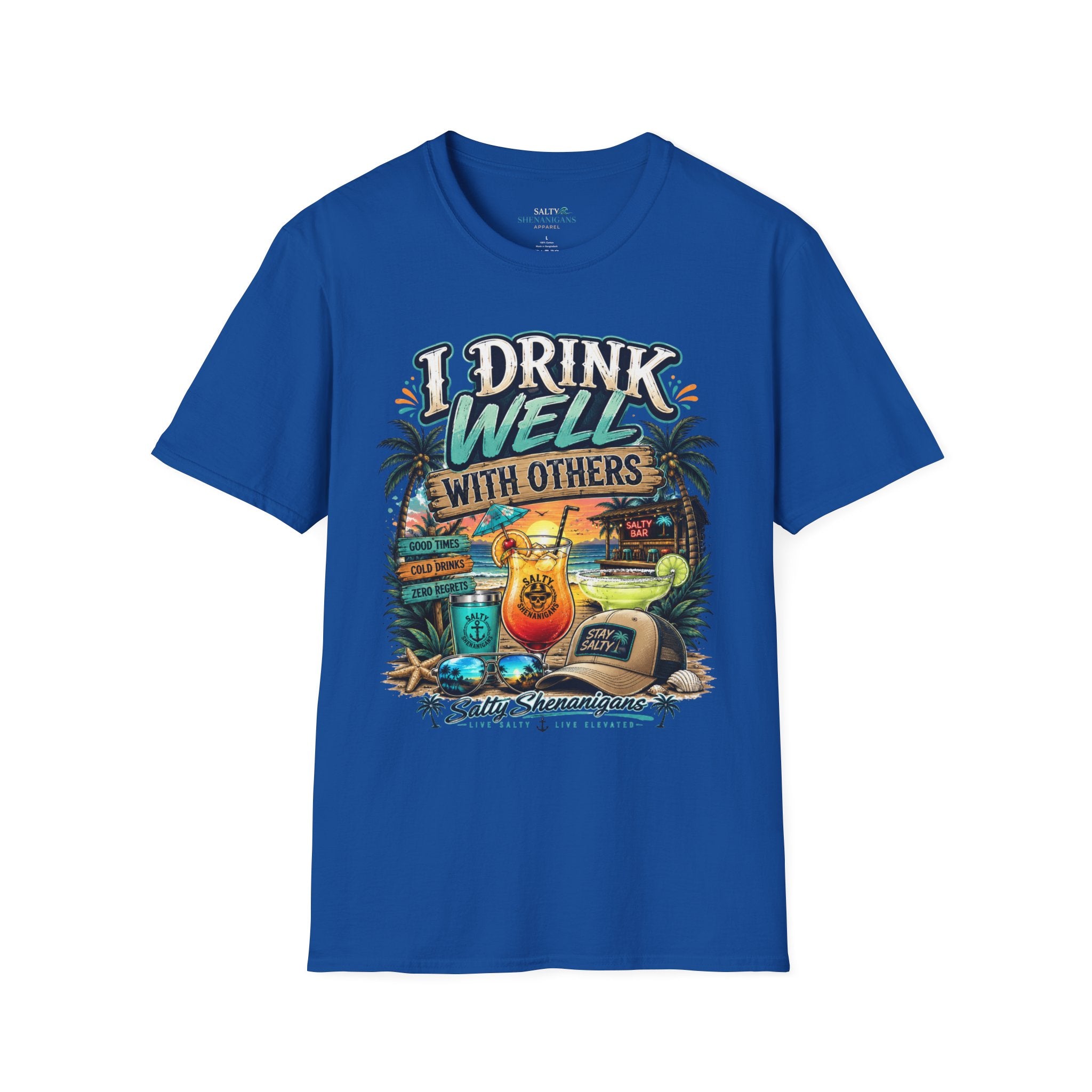I Drink Well With Others Beach Bar Front T-Shirt Printify