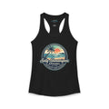 Salty Shenanigans Vintage Coastal Sunset Logo Women's Racerback Tank Printify