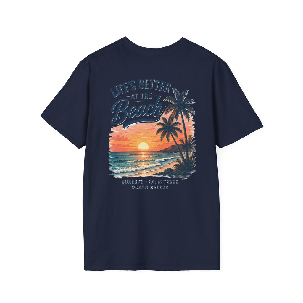 Salty Shenanigans Apparel Life's Better At The Beach T-Shirt Printify