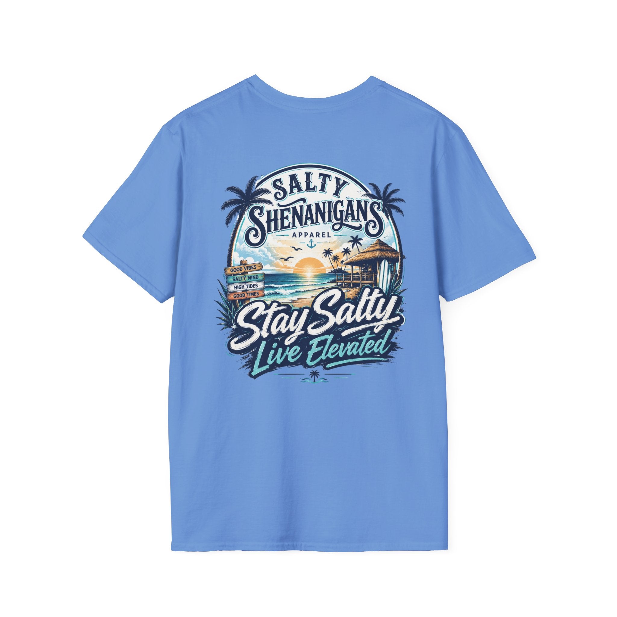 Stay Salty, Live Elevated Coastal Beach Bar Tee Printify