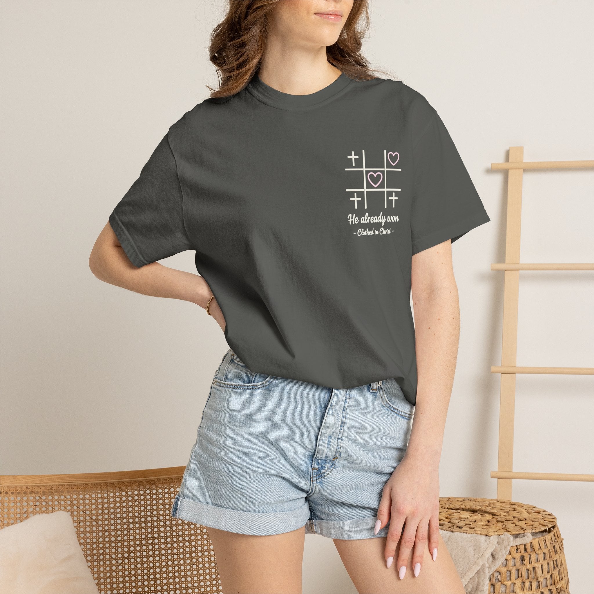 Minimal Heart Tic-Tac-Toe T-Shirt Printify