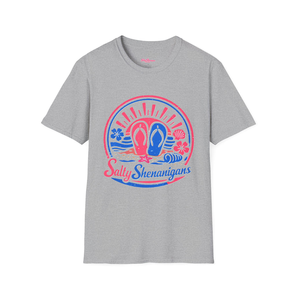 Flip Flop Sunburst T-Shirt — Salty Shenanigans Beach Club Printify