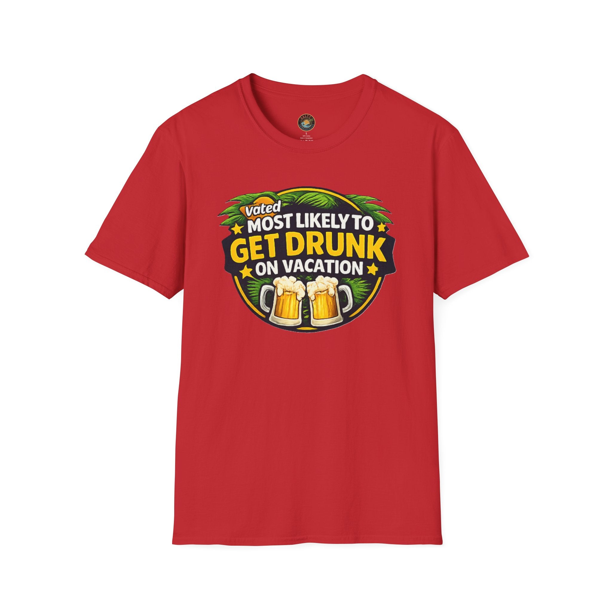 Voted Most Likely to Get Drunk on Vacation T-Shirt | Salty Shenanigans Funny Tee
