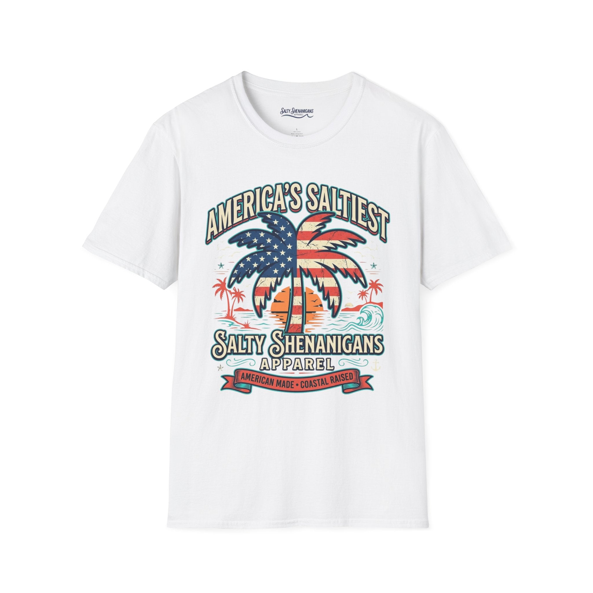 America's Saltiest Patriotic Palm Tree T-Shirt Printify