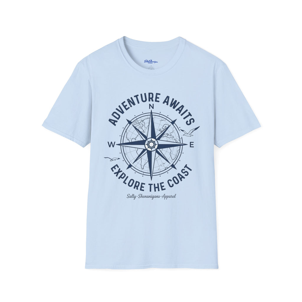 Salty Shenanigans Apparel Adventure Awaits T-Shirt Printify