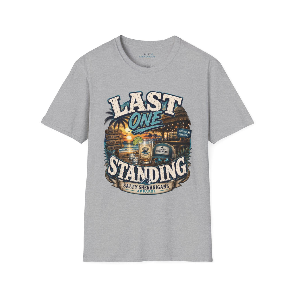 Last One Standing Beach Bar Graphic Tee Printify