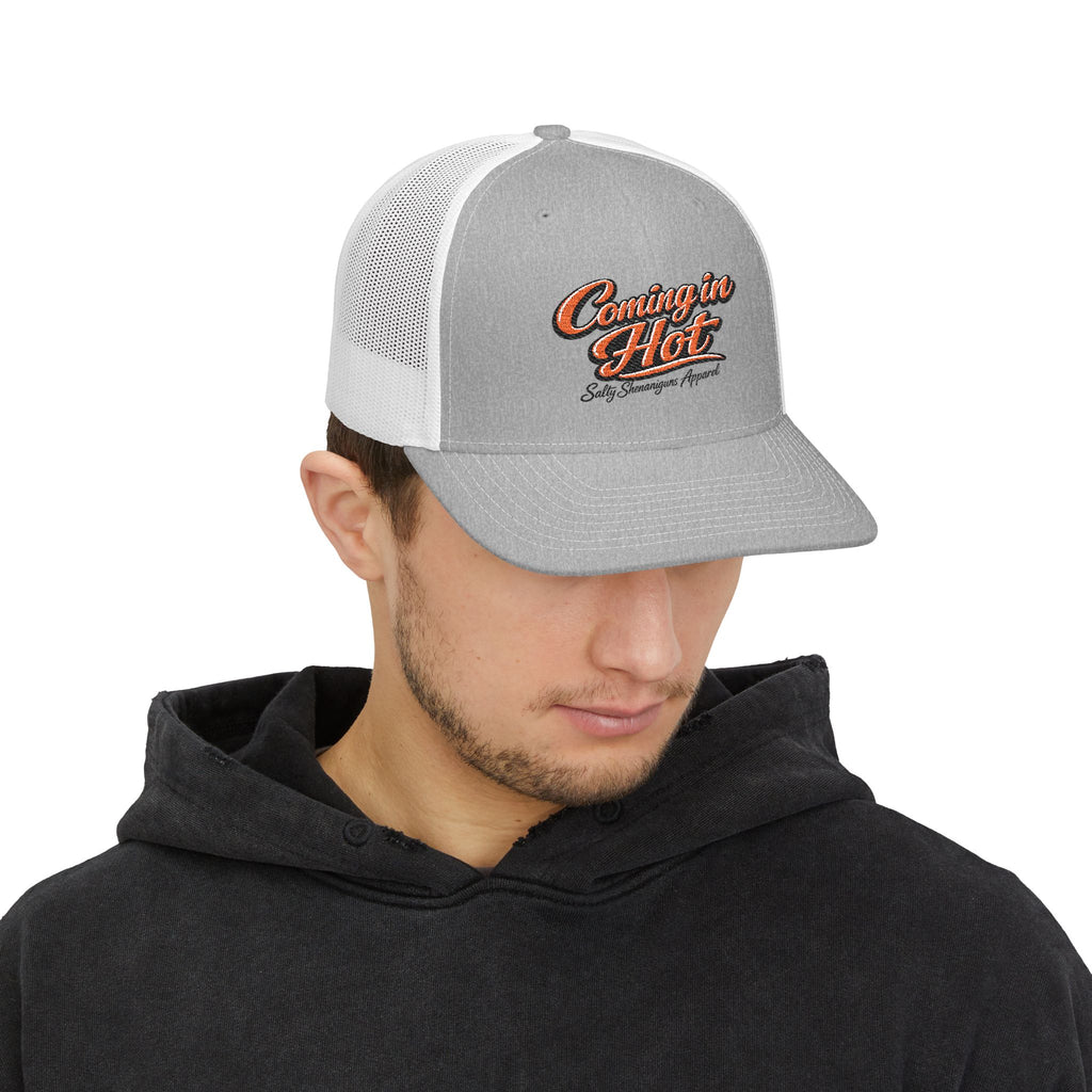 Coming In Hot Snapback Trucker Cap — Salty Shenanigans Apparel Printify