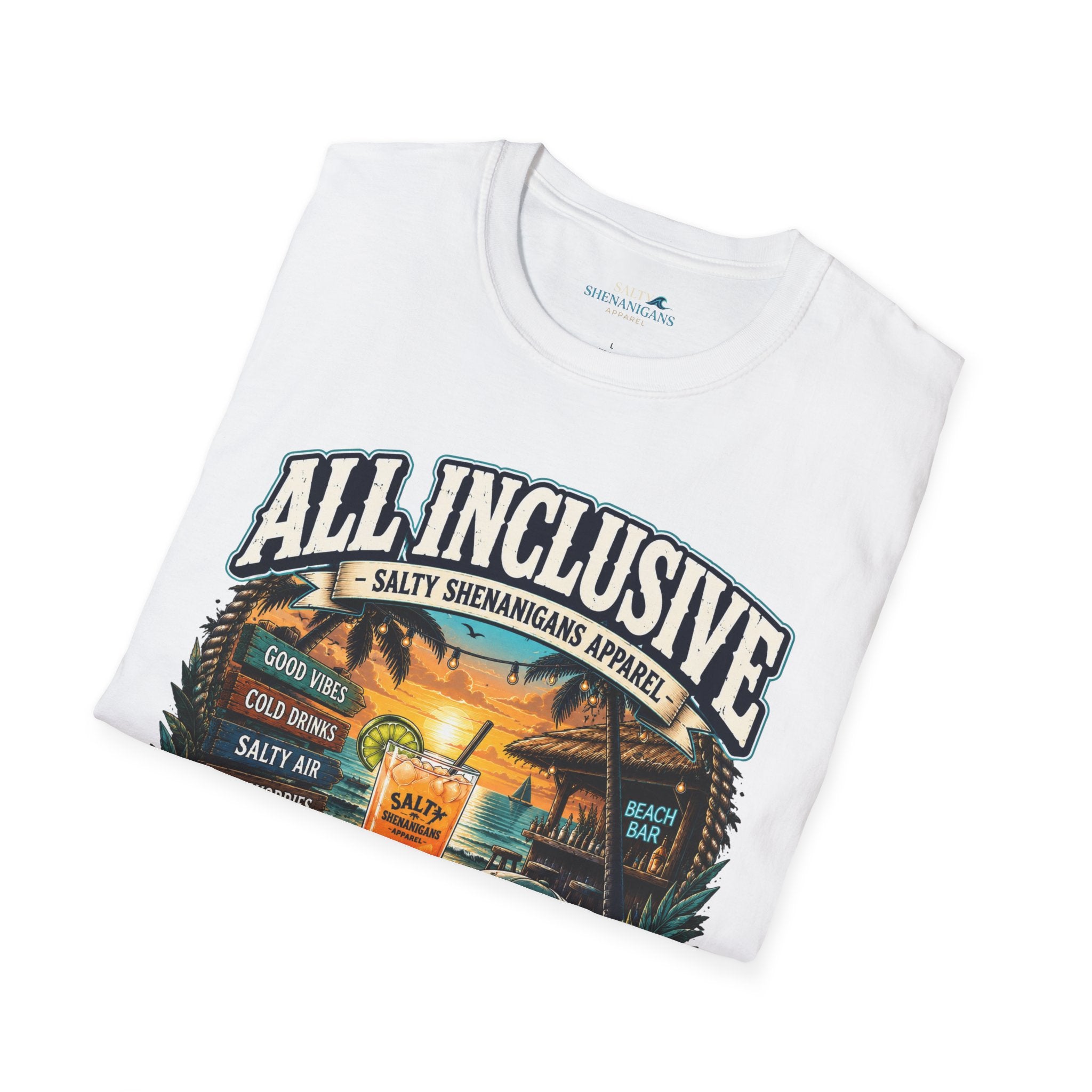 All Inclusive Loading Beach Vacation T-Shirt Printify
