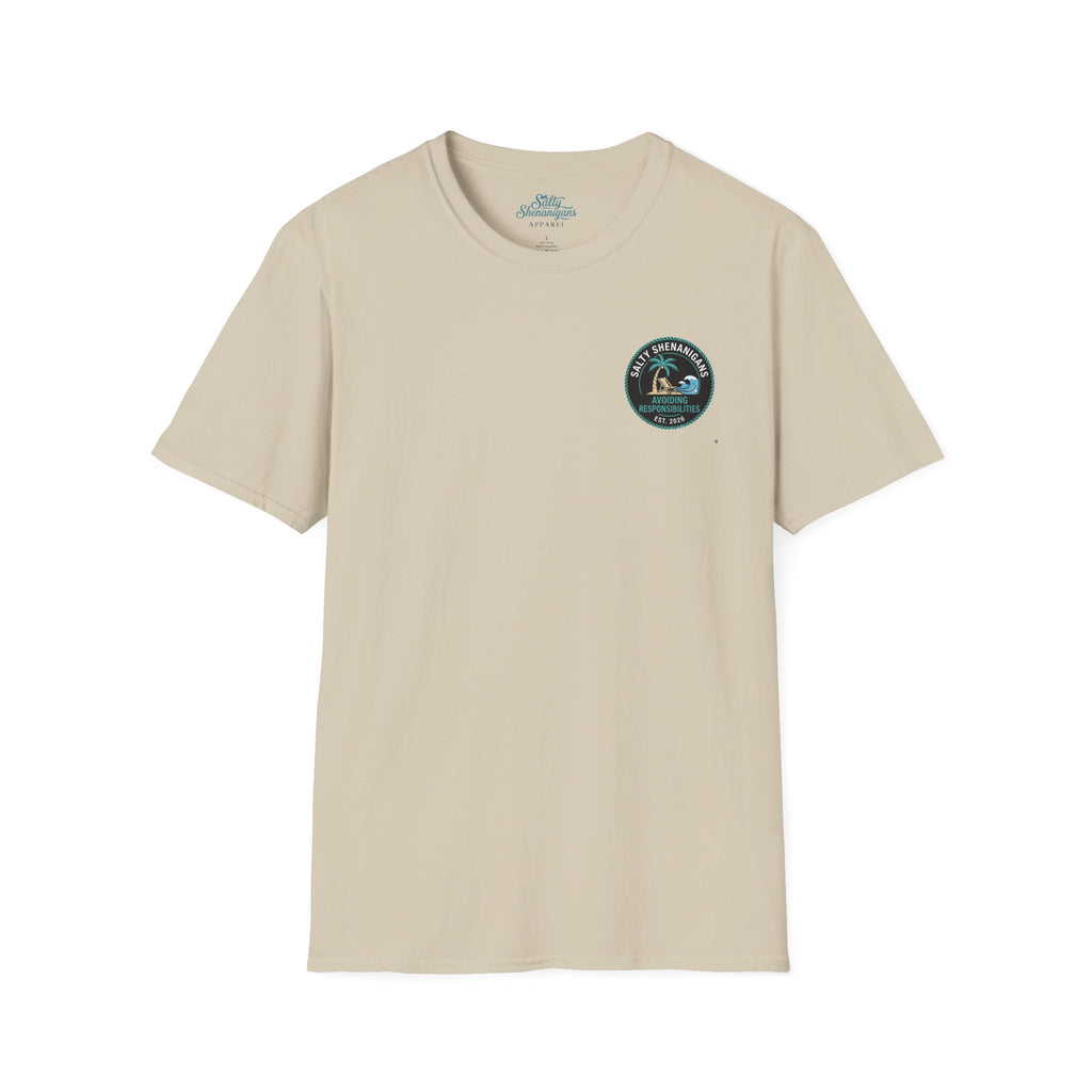 Avoiding Responsibilities Coastal Lifestyle Graphic Tee Printify
