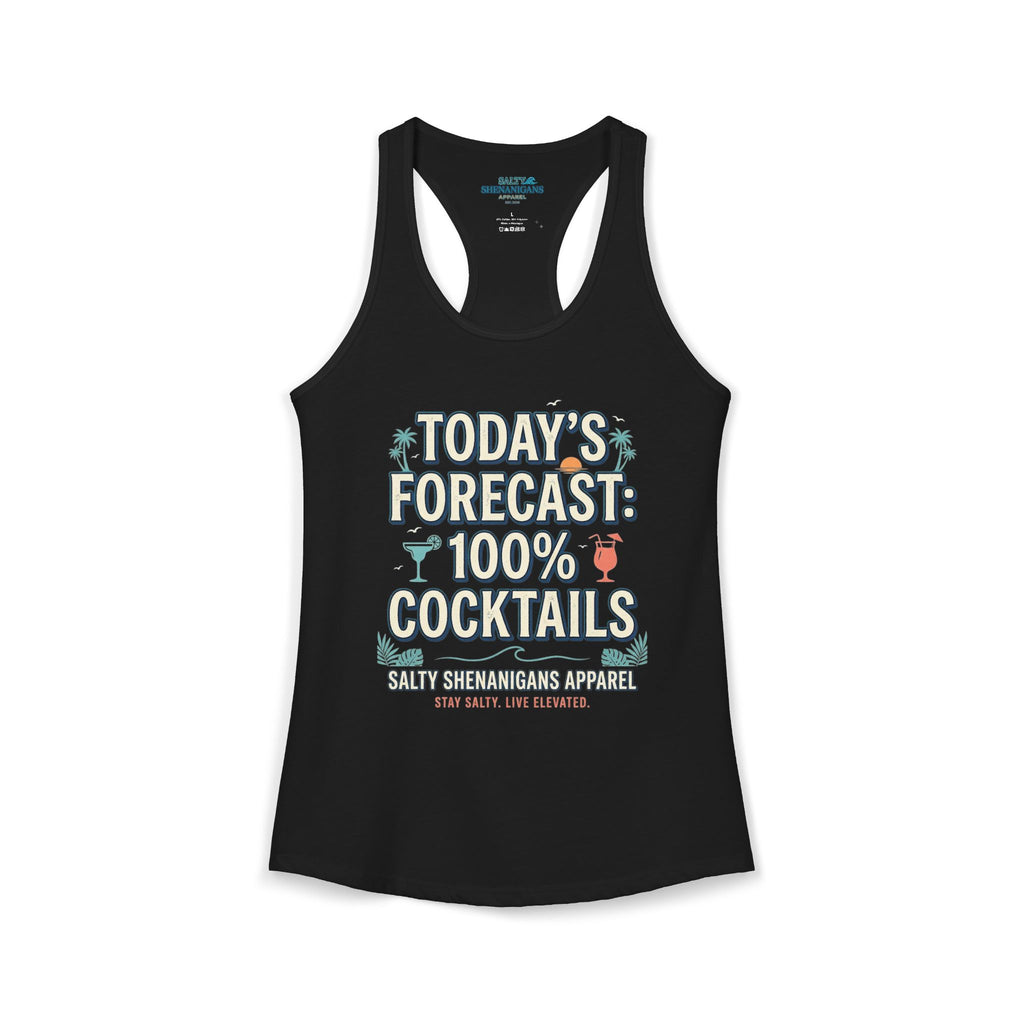 Today's Forecast: 100% Cocktails Women's Racerback Tank Top Printify