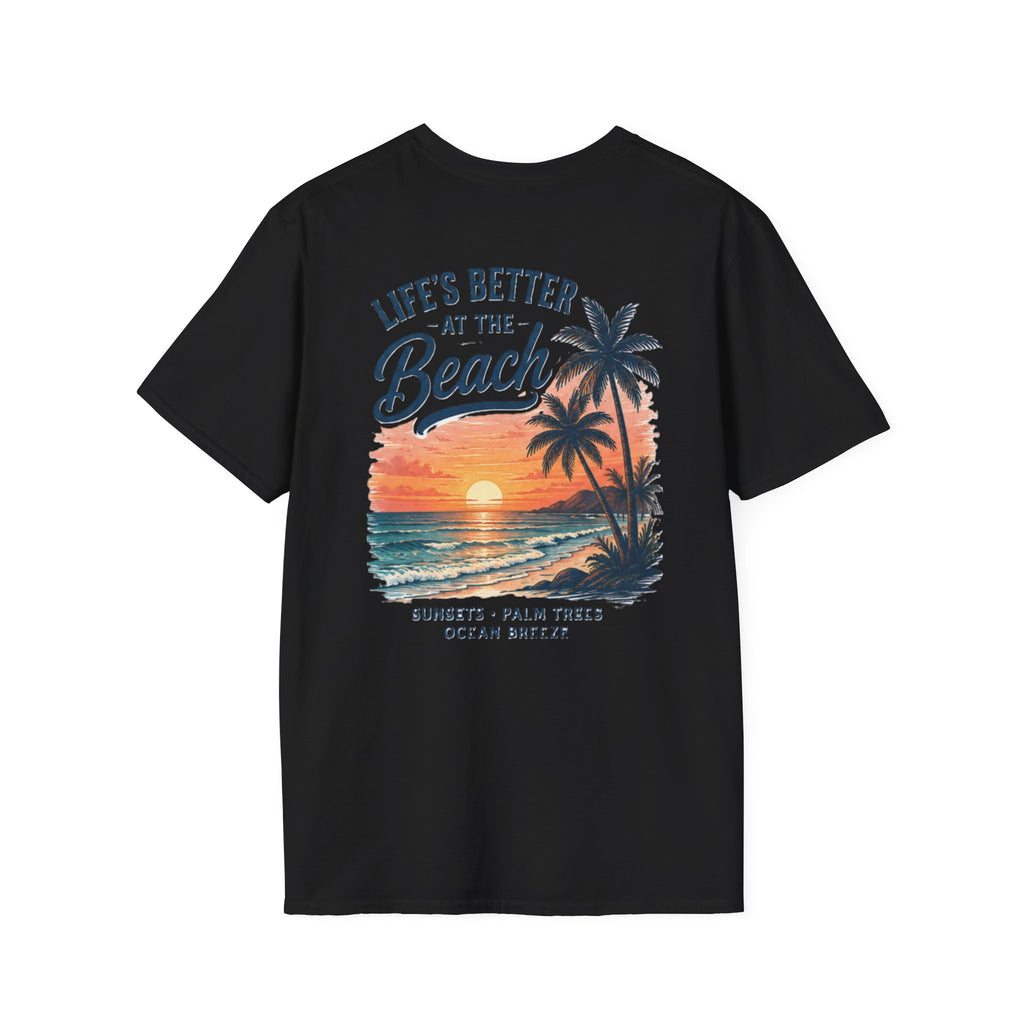 Salty Shenanigans Apparel Life's Better At The Beach T-Shirt Printify
