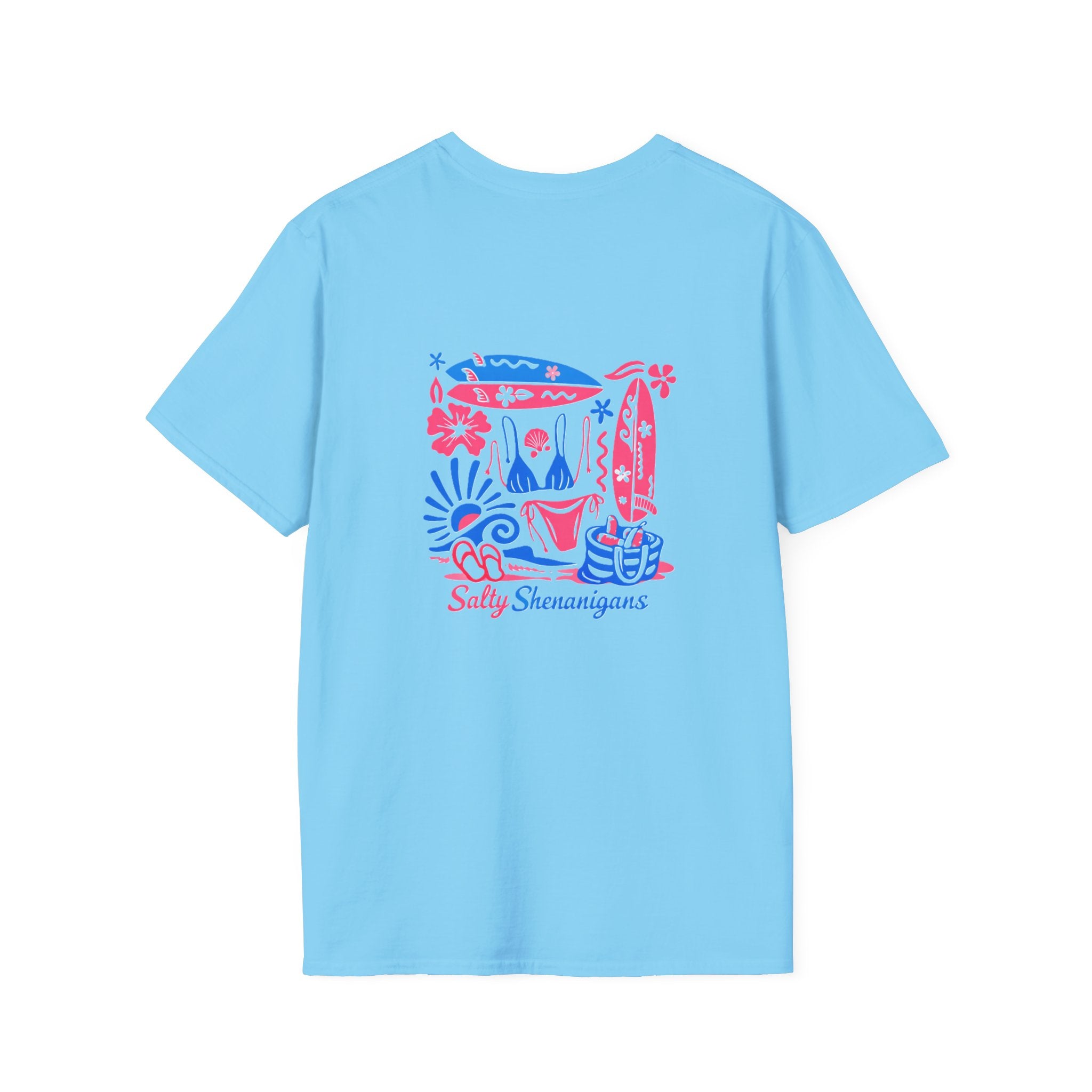 Salty Shenanigans Beach Club T-Shirt — Graphic Beach Scene Tee