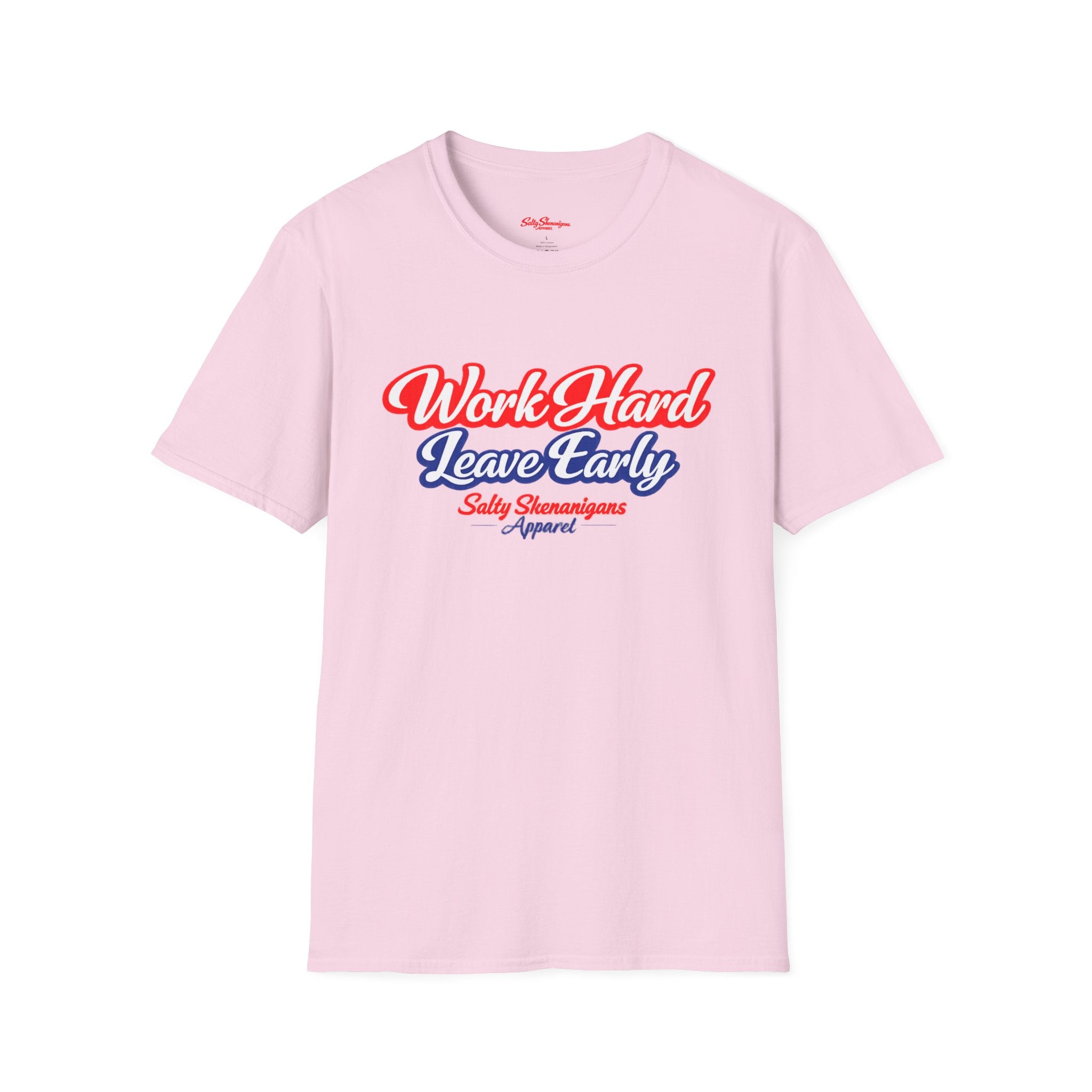 Work Hard Leave Early  Beach T-Shirt | Funny Work Humor Tee Printify