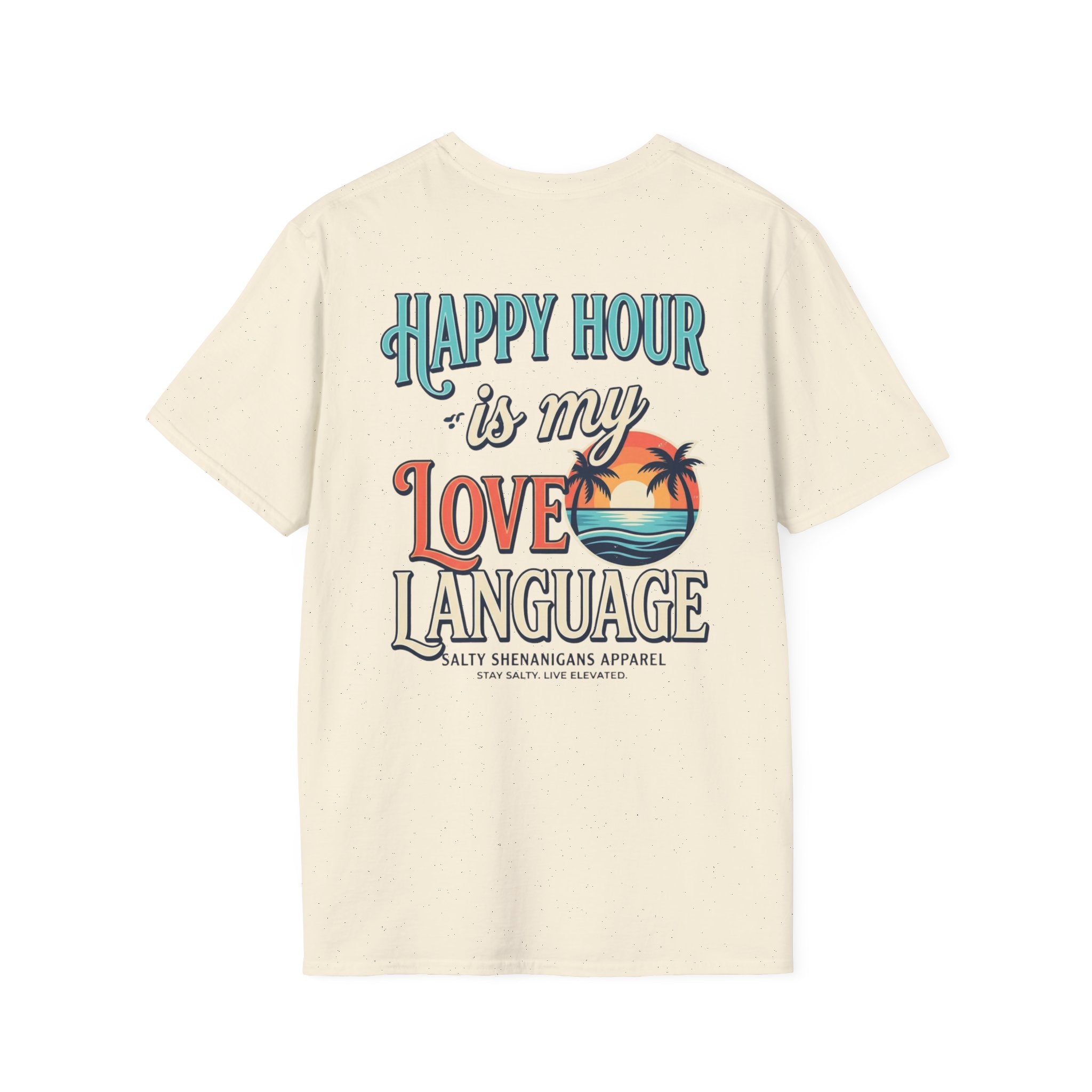 Happy Hour Is My Love Language Beach Bar T-Shirt Printify